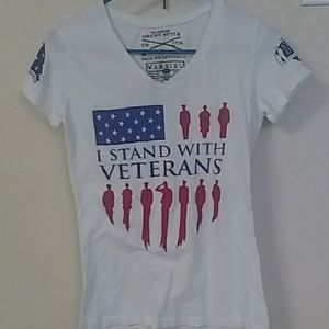 Grunt Style Stand with Veterans shirt small USA